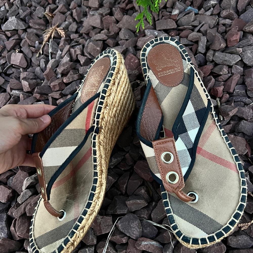 Burberry Leather Textile Espadrille